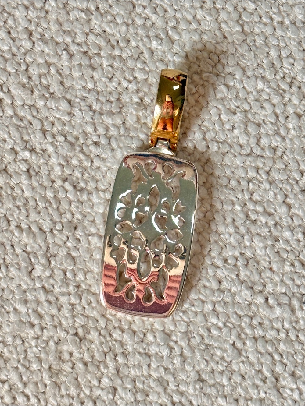 Premier Designs Two-Tone Gold and Silver Floral Pendant